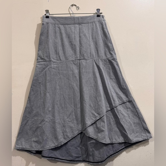 NWT FABIANA PIGNA Gray Asymmetrical A-Line Midi Skirt for Work - Picture 1 of 9
